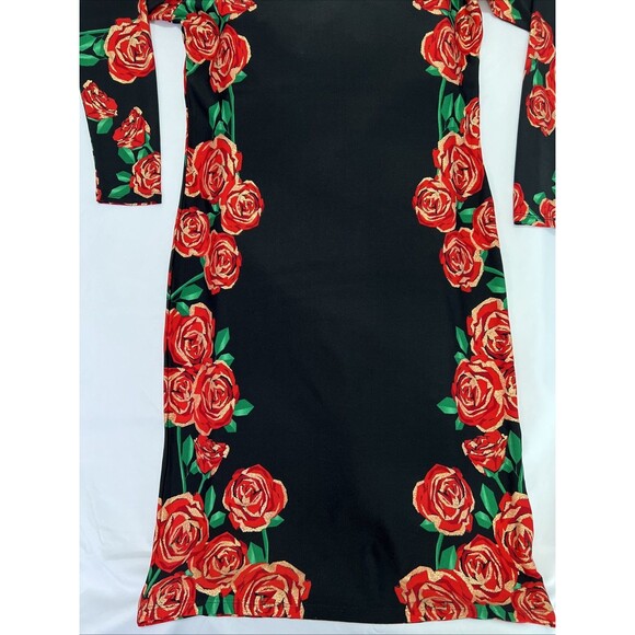 Women's Long Sleeve Dress Size X L Floral Print Holiday Party - Picture 4 of 7